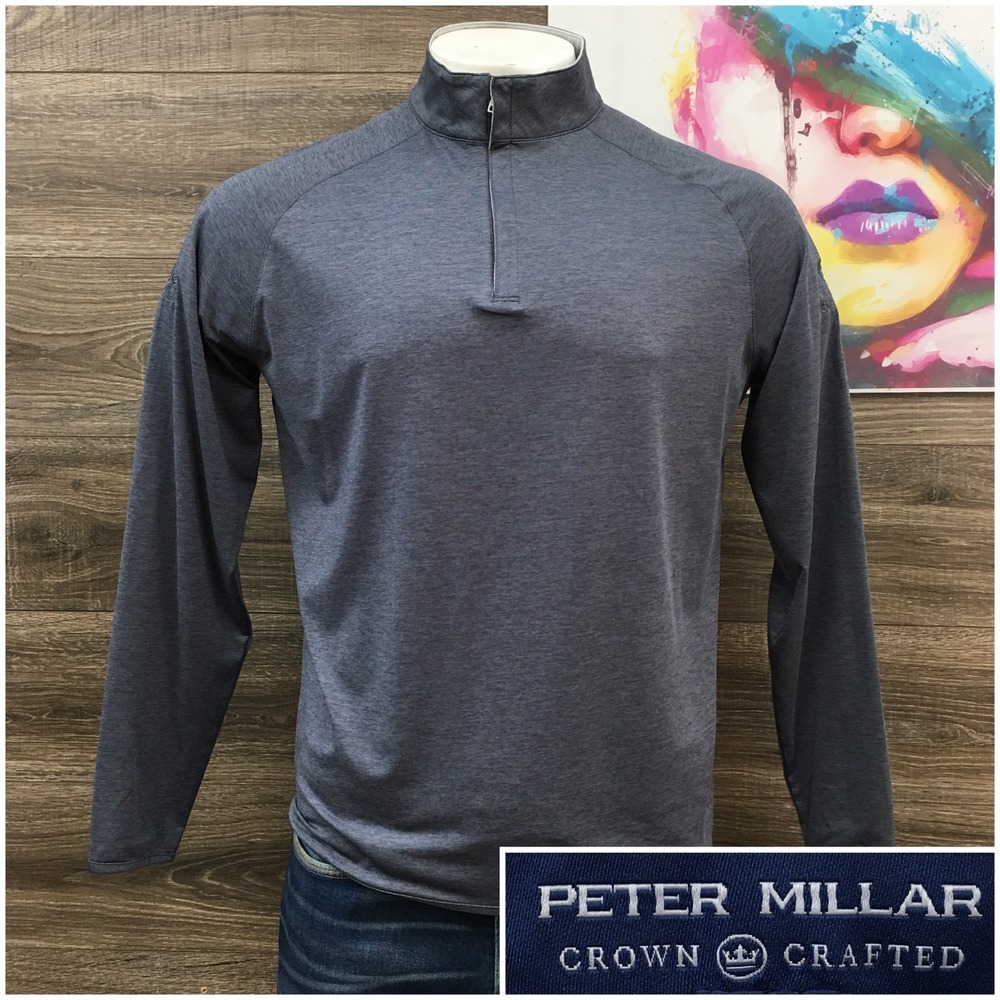 Peter Millar Stealth Performance Mens Large Quarter Zip Pullover Boise Cascade L